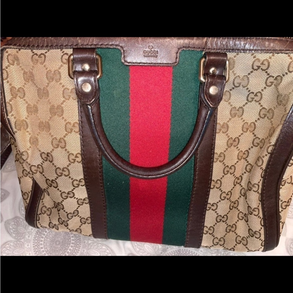 Gucci Vintage Boston Web Bag